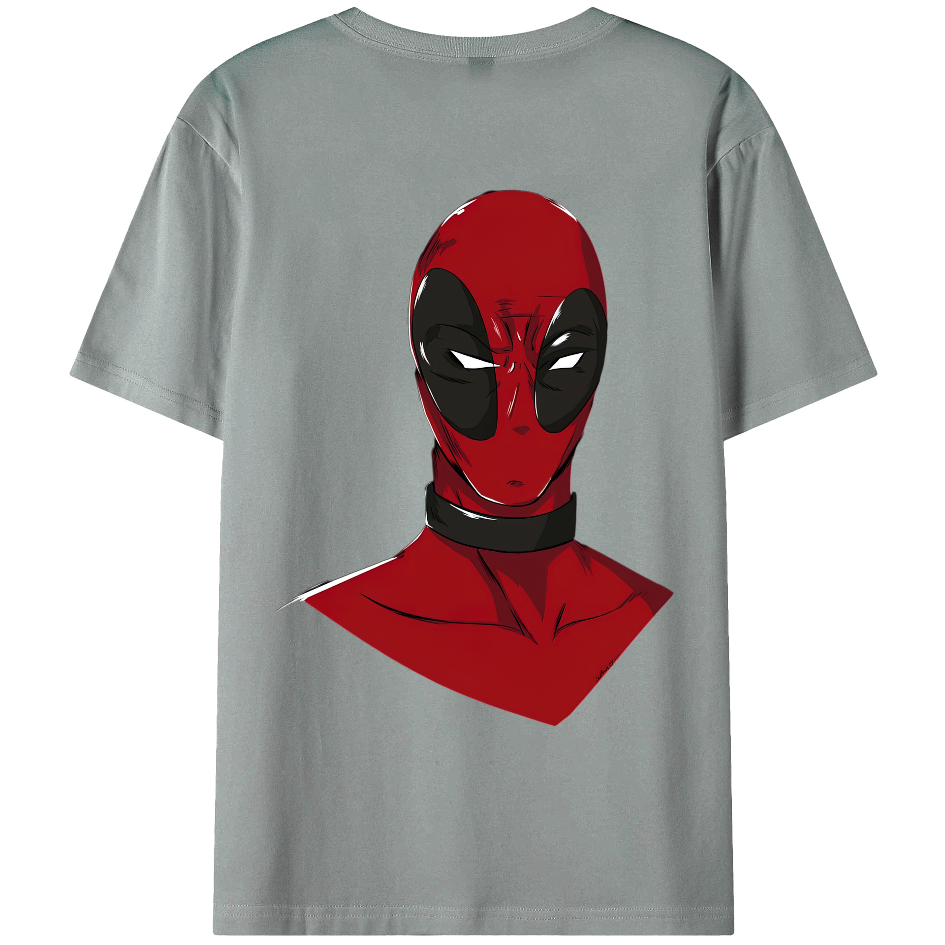 （画像用） Deadpool デッドプール 綿100％ メンズ半袖Tシャツ（バックプリント） 通気性